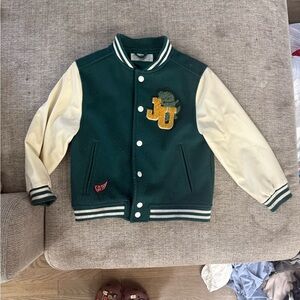 H&M Green and White Striped Jacket